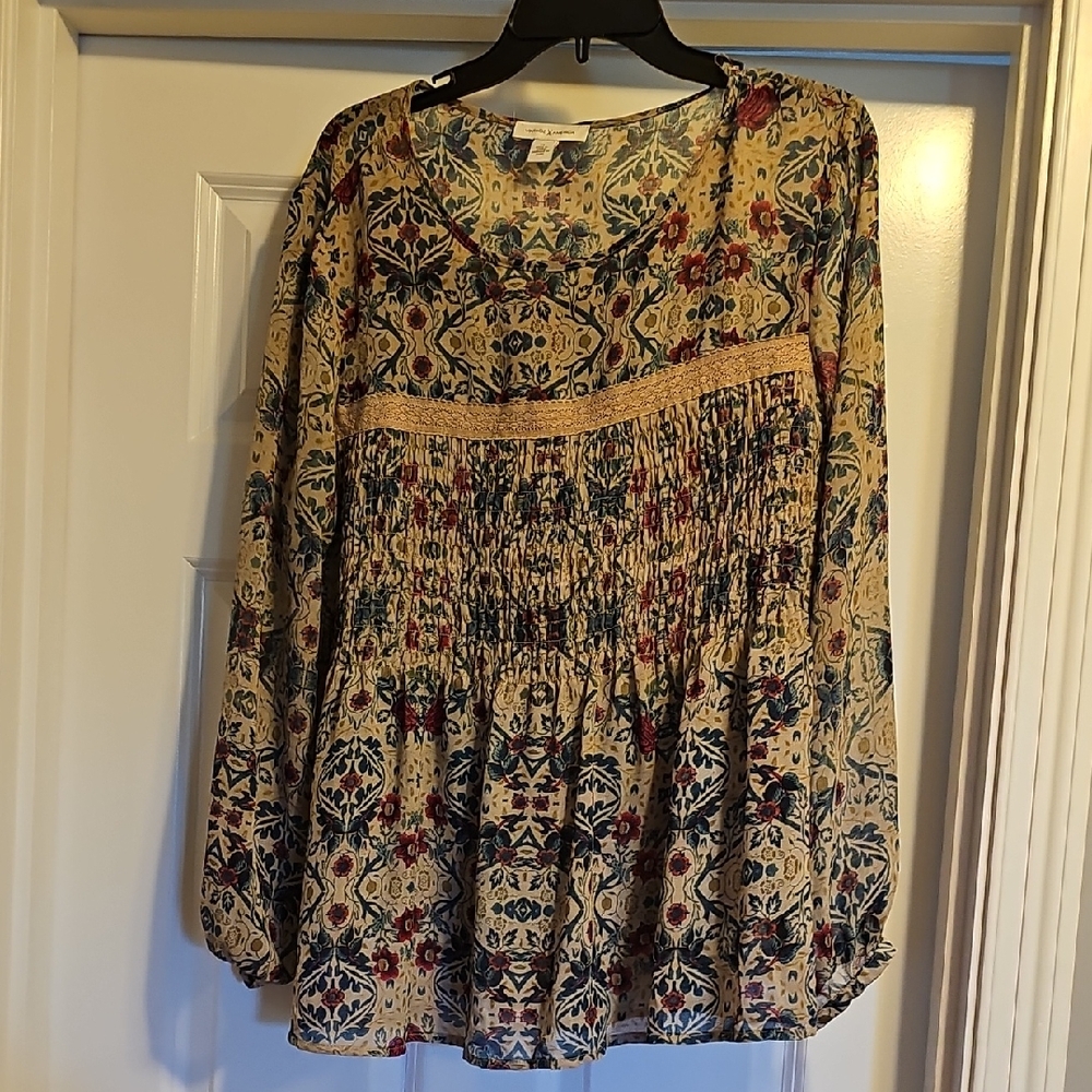 Vintage America Multicolor Floral Top